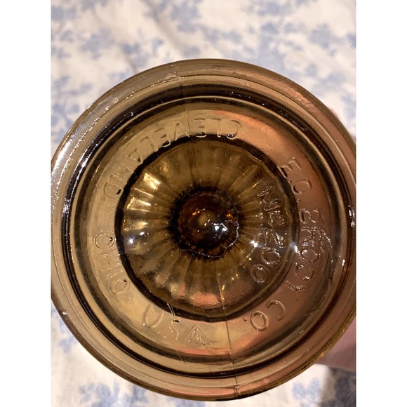 EO Brody Co Smoky Brown Pressed Glass Pedestal Bowl and Thumbprint Vase - Picture 3 of 10